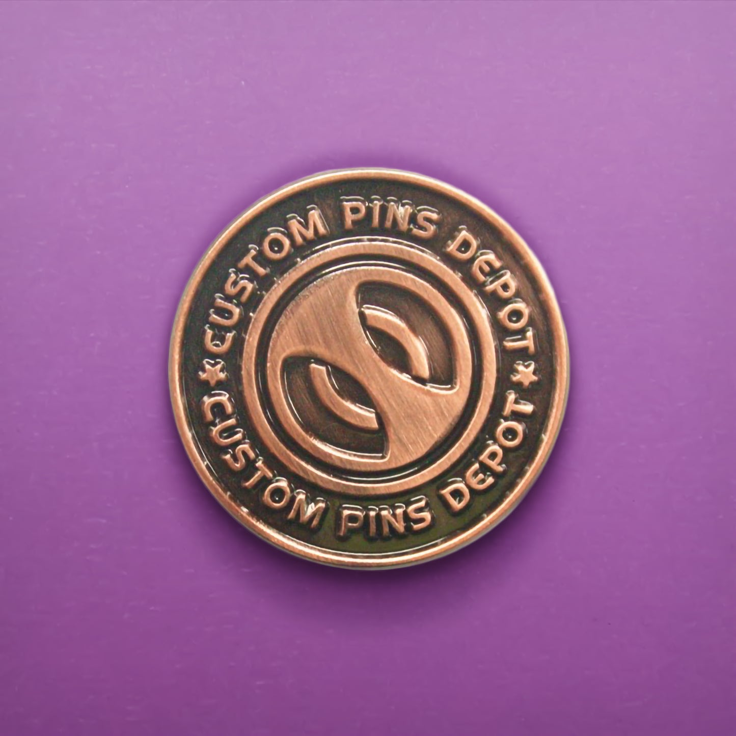 Antique Copper Finish Logo Coin