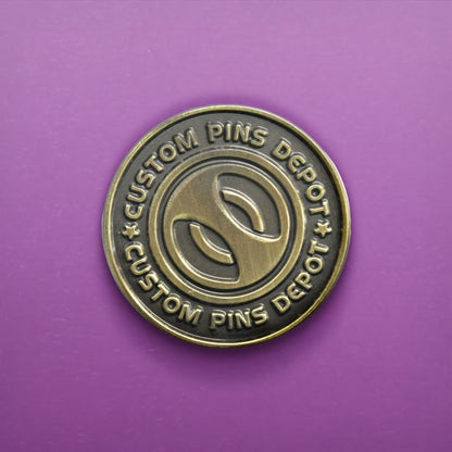 Antique Gold Finish Logo Coin