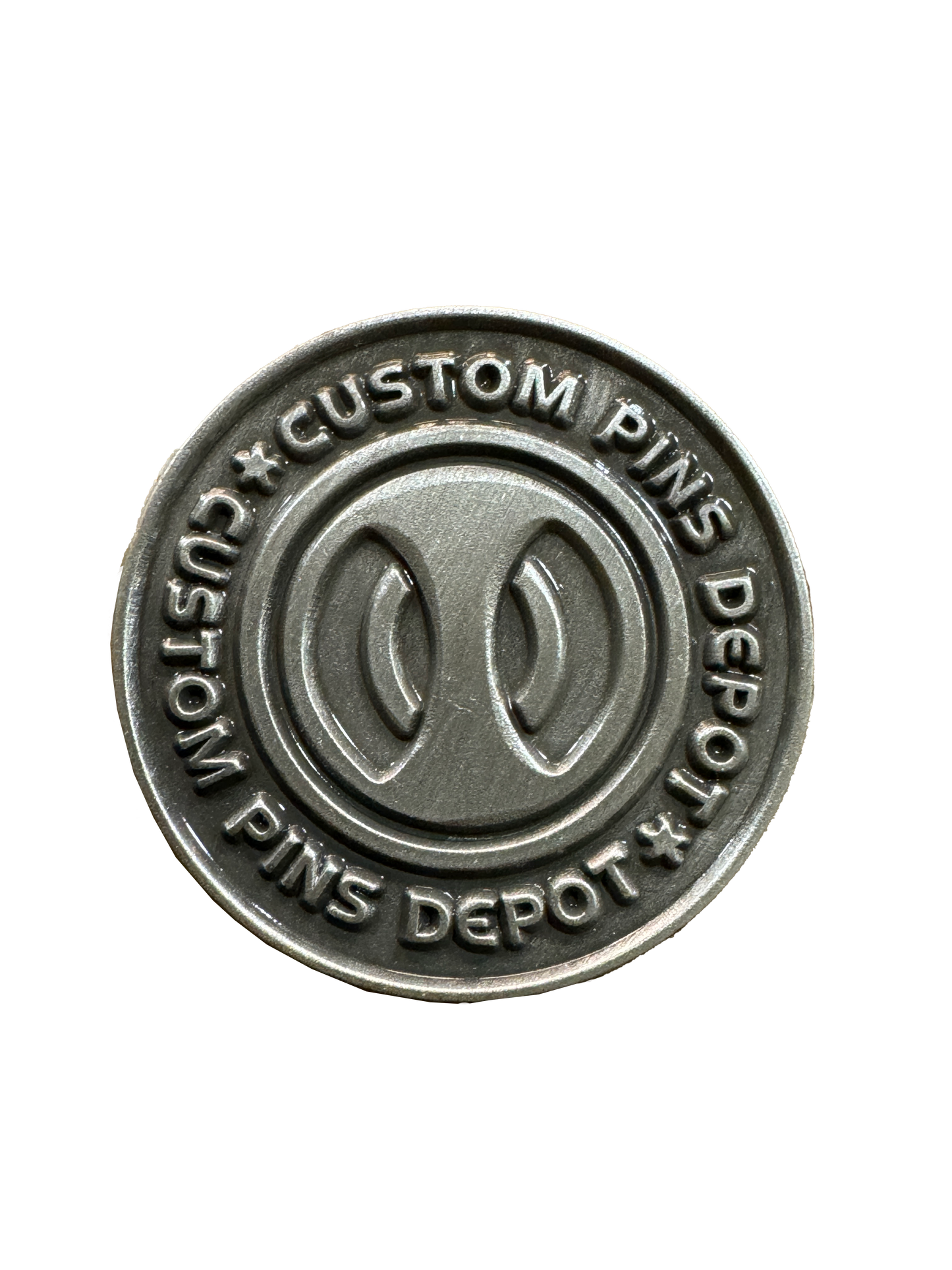 Antique Silver Finish Logo Coin