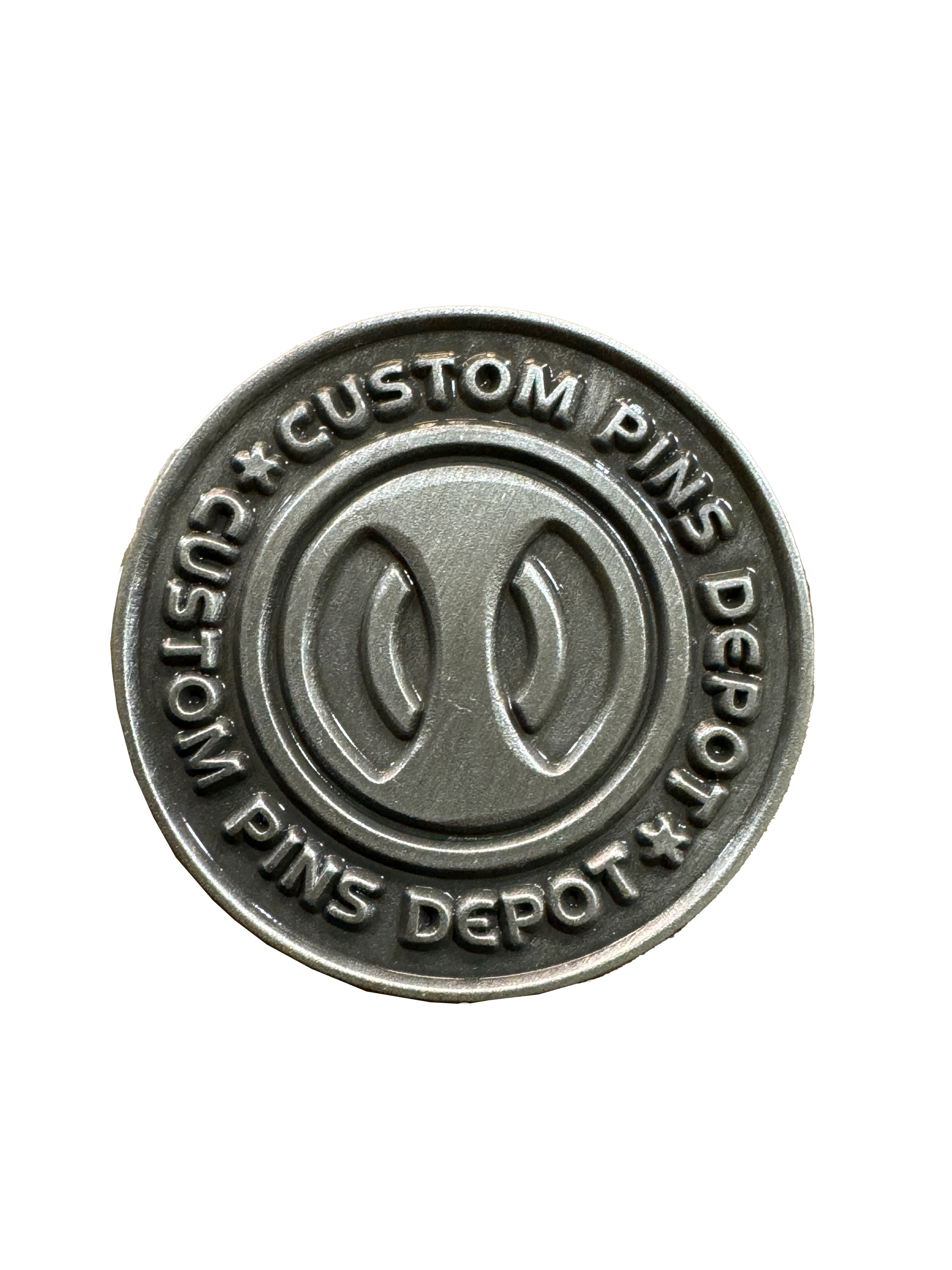 Antique Silver Finish Logo Coin