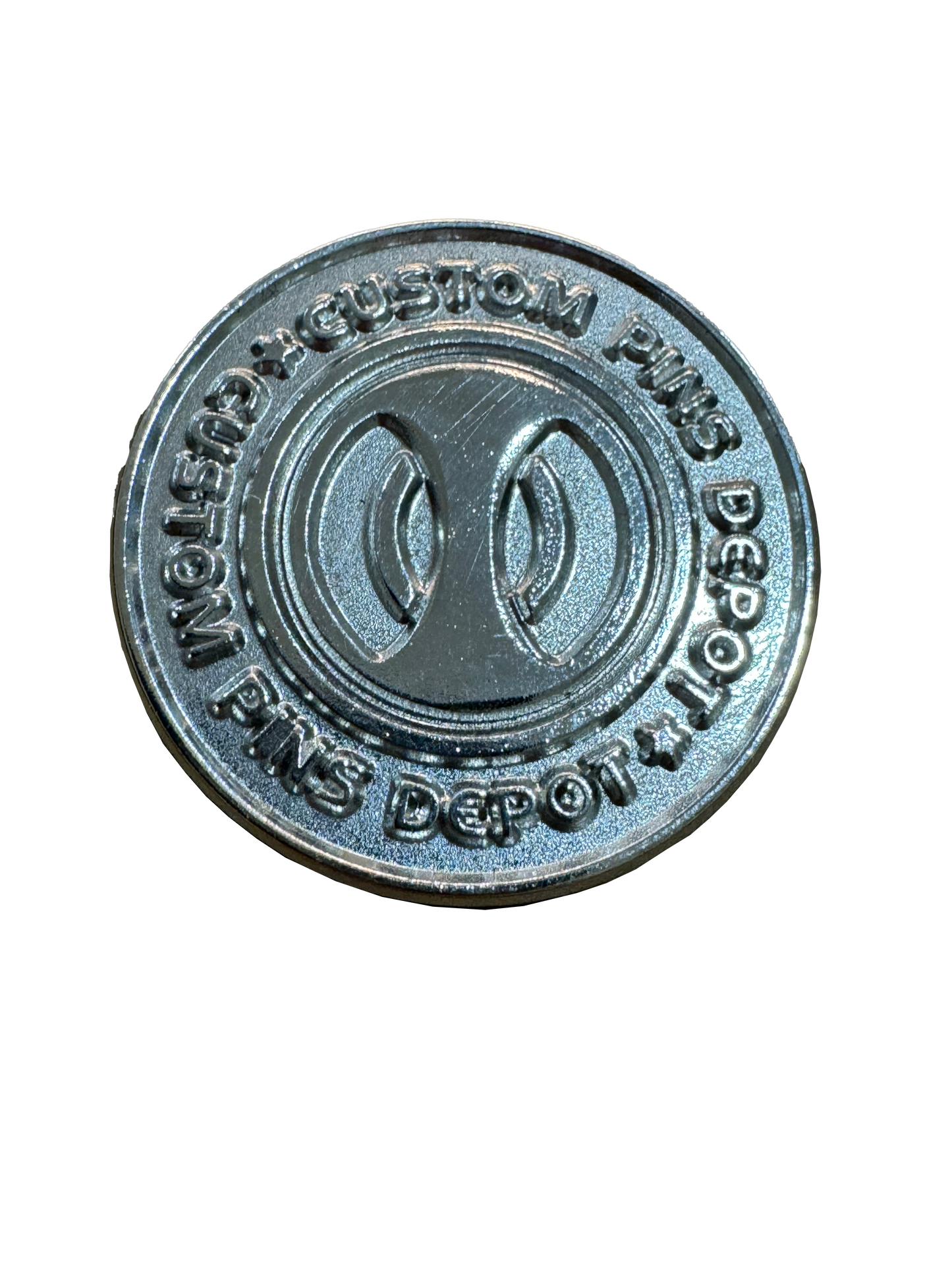 Brushed Silver Finish Logo Coin