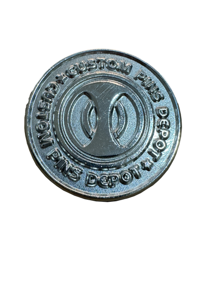 Brushed Silver Finish Logo Coin