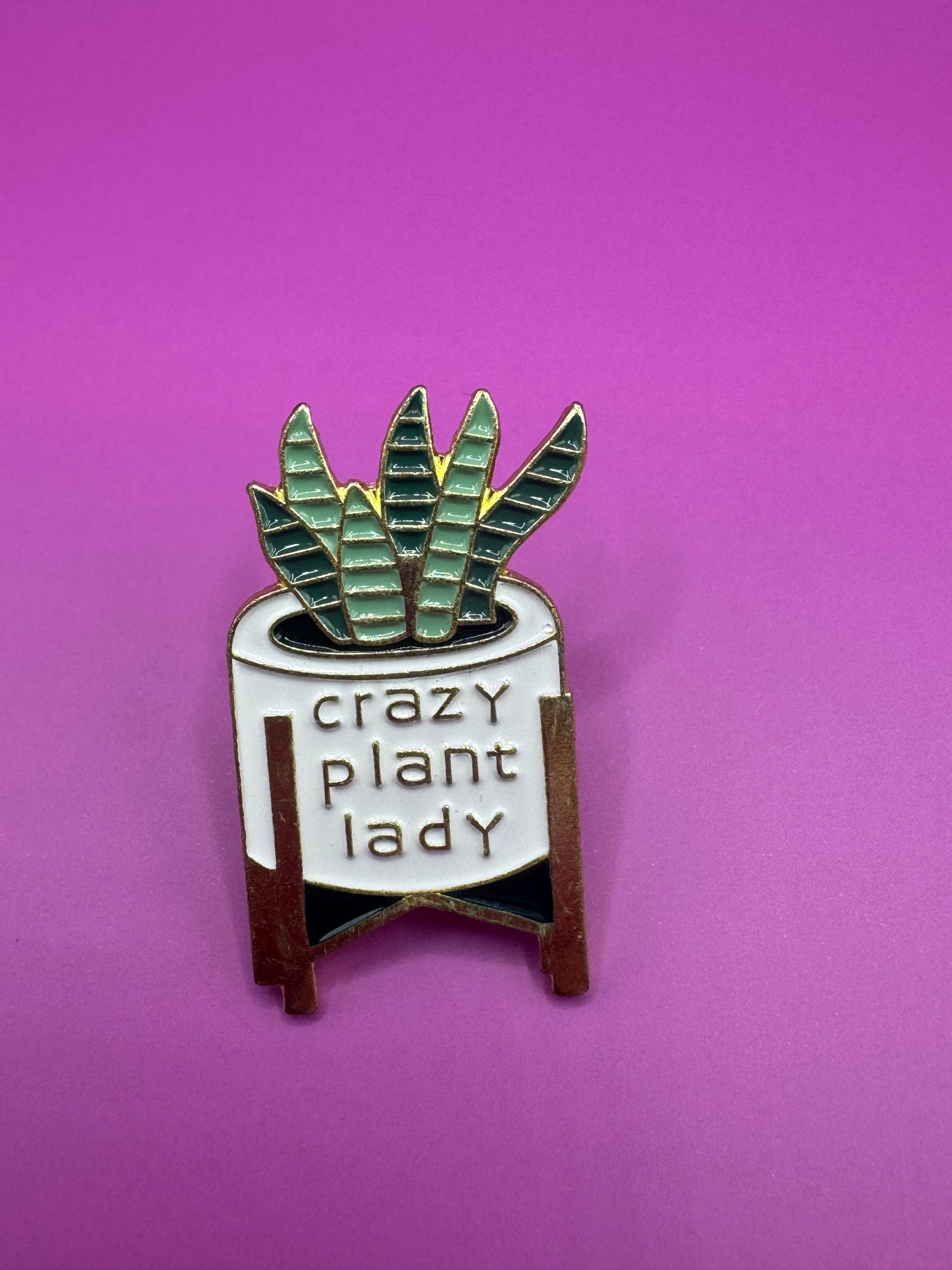Crazy Plant Lady Enamel Pin