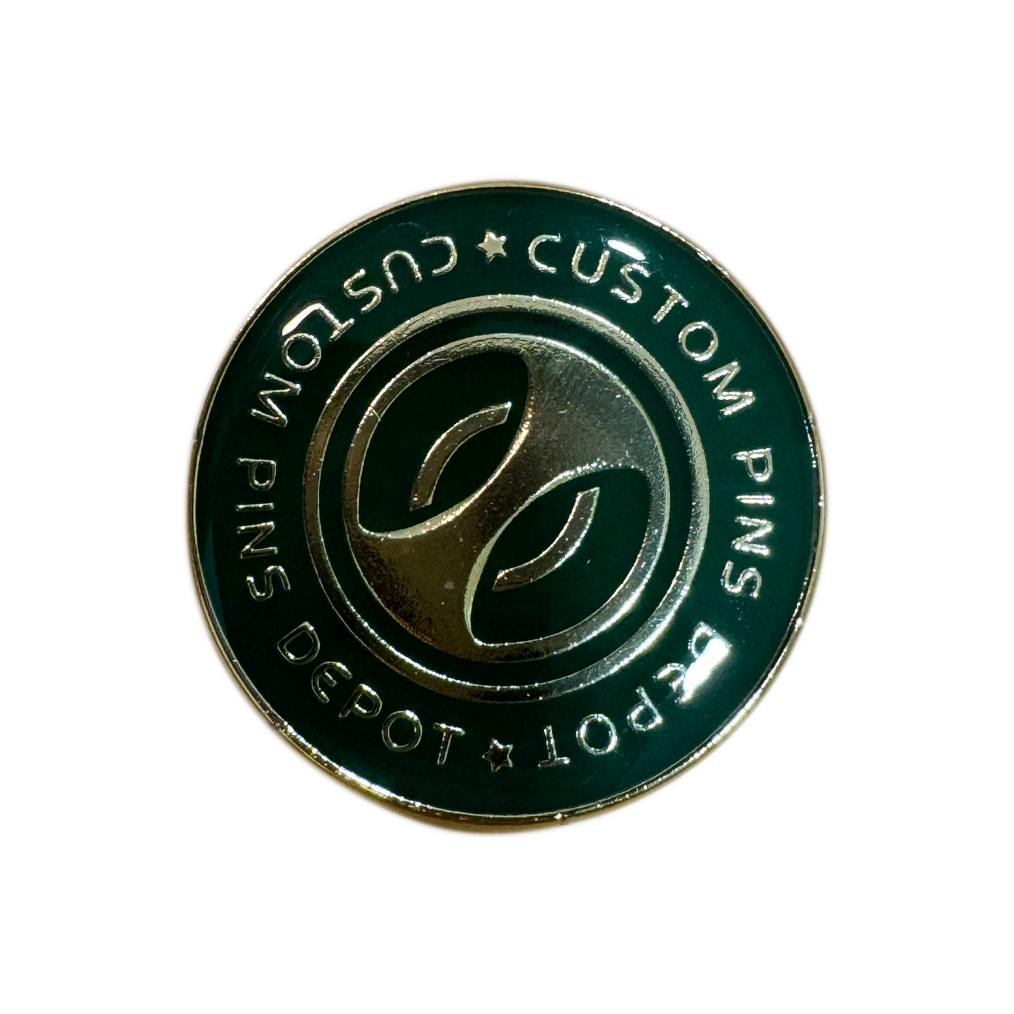 Custom Pins Depot Dark Green Logo Coin