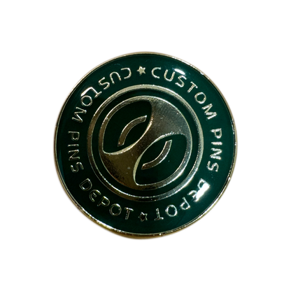Custom Pins Depot Dark Green Logo Coin