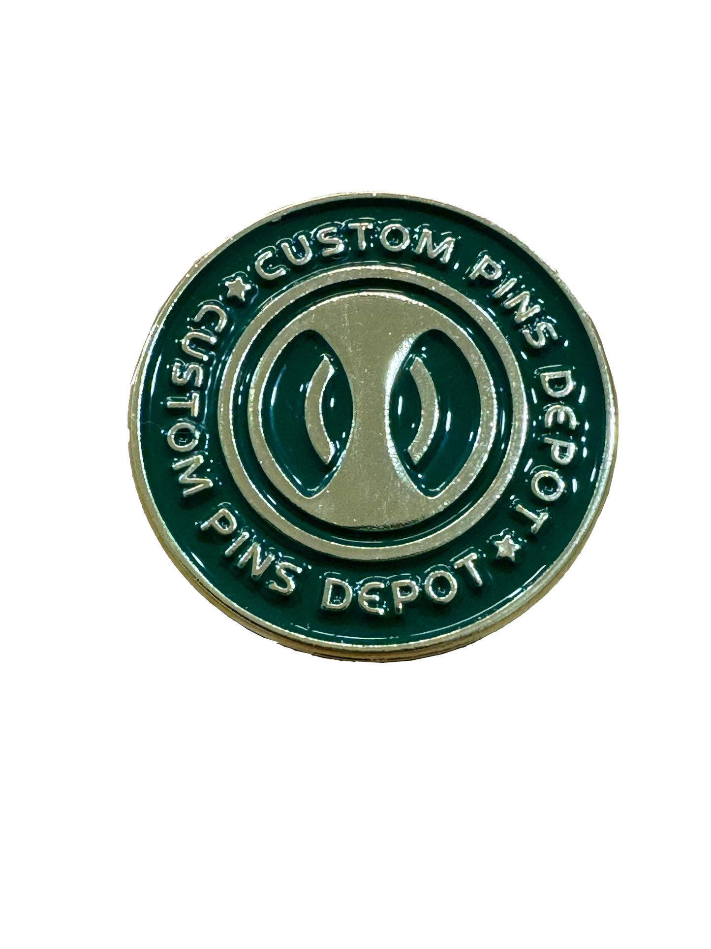 Custom Pins Depot Green Logo Coin