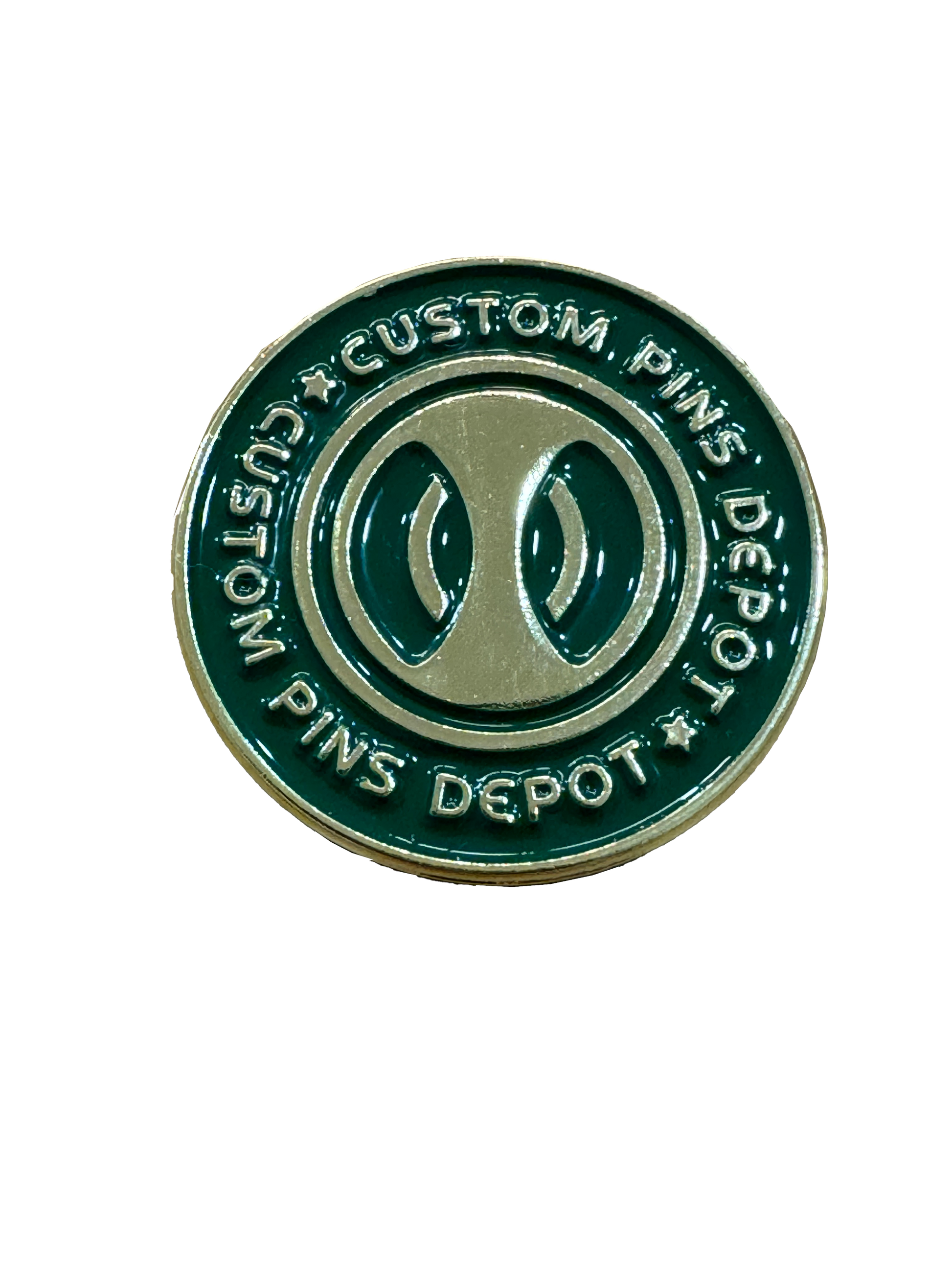 Custom Pins Depot Green Logo Coin