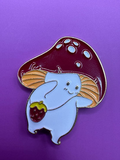Cute mushroom character enamel pin
