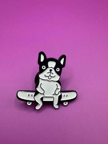 Dog on Skateboard Pin