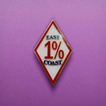 East 1% Coast diamond-shaped enamel pin