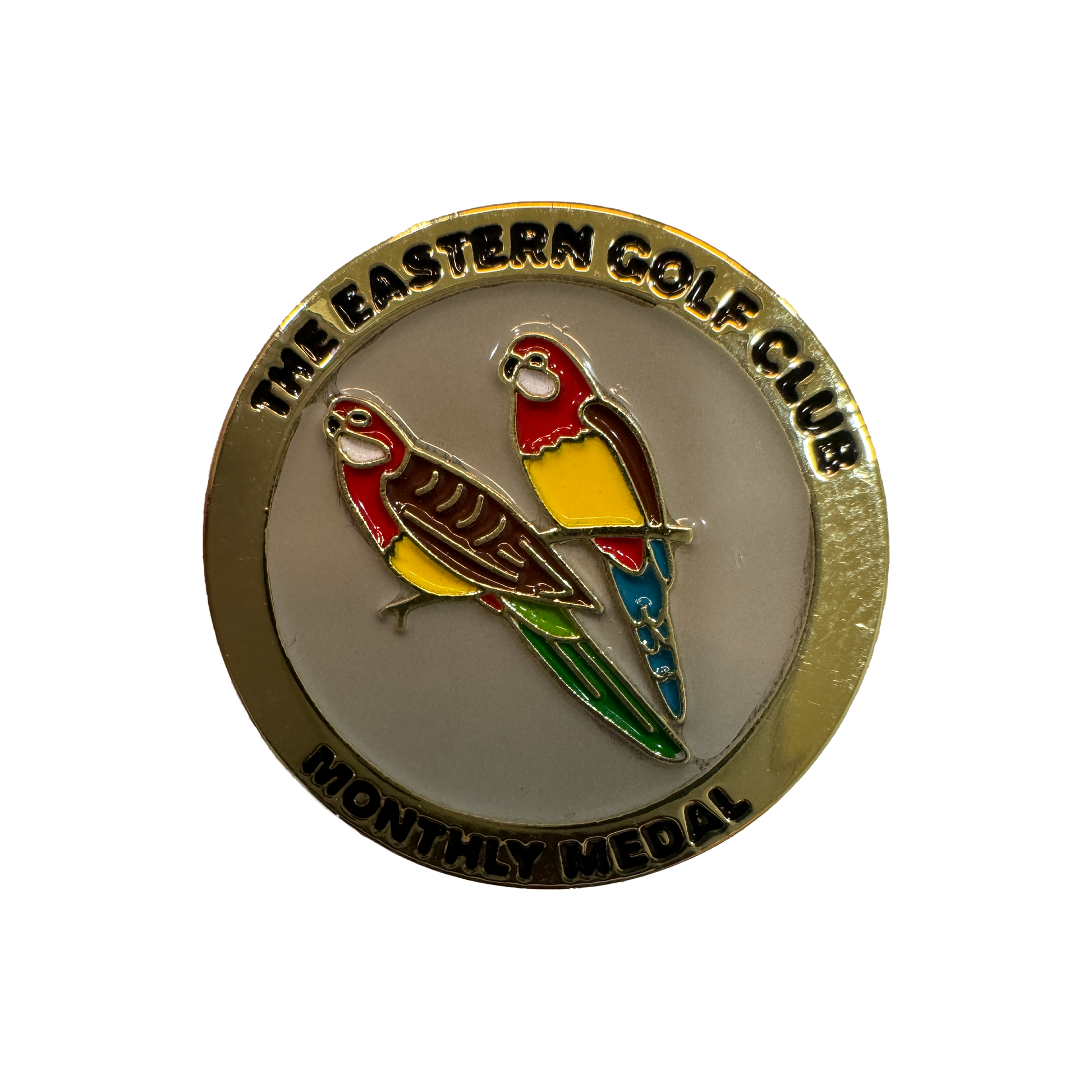 Eastern Golf Club monthly medal pin with two birds
