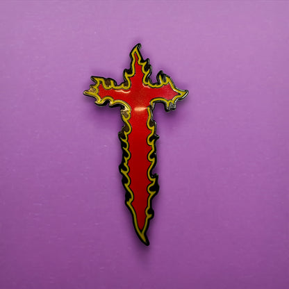 Flaming Red Cross Enamel Pin