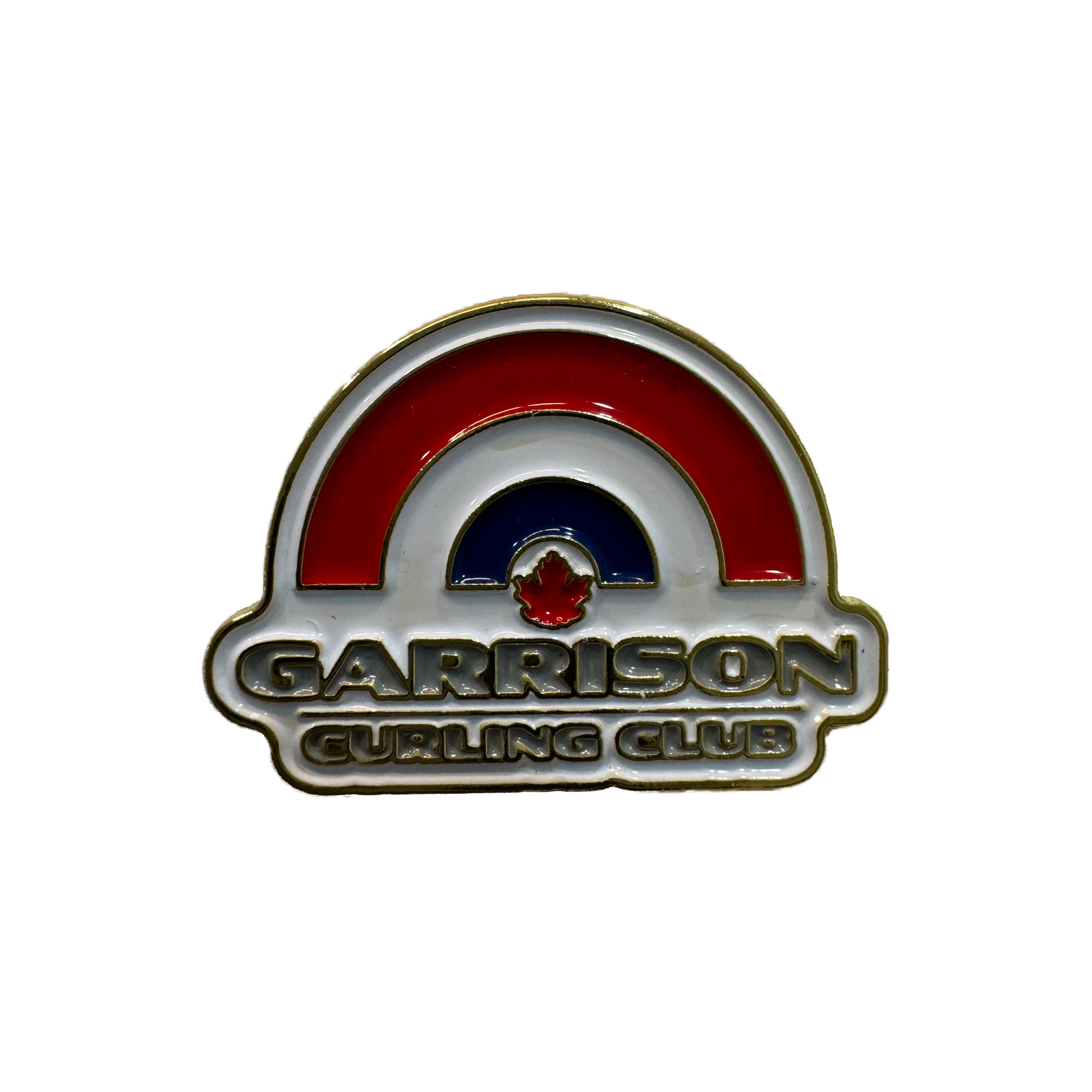 Garrison Curling Club rainbow logo pin