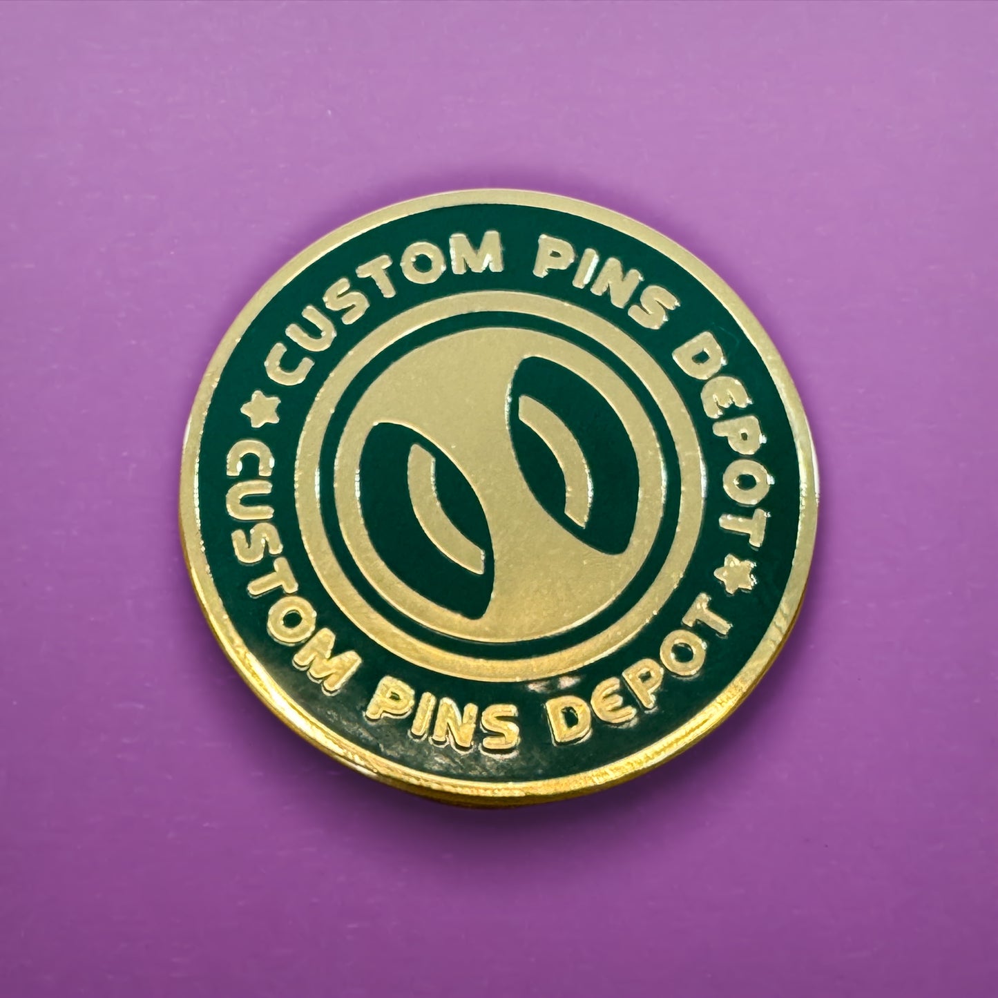 Green and Gold Custom Pins Depot Coin