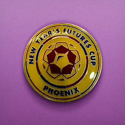 New Years Futures Cup Phoenix soccer enamel pin