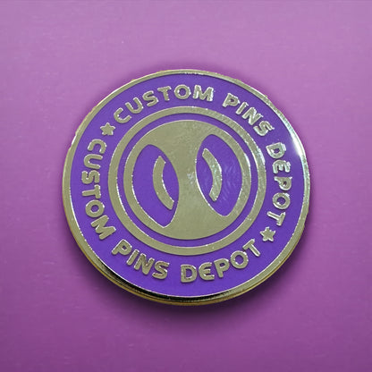 Purple Custom Pins Depot Logo Pin