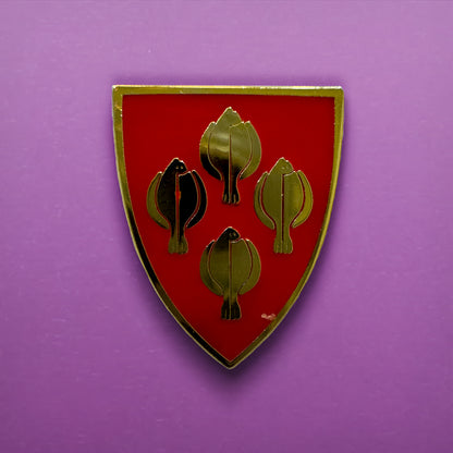 Red Shield Crest Pin
