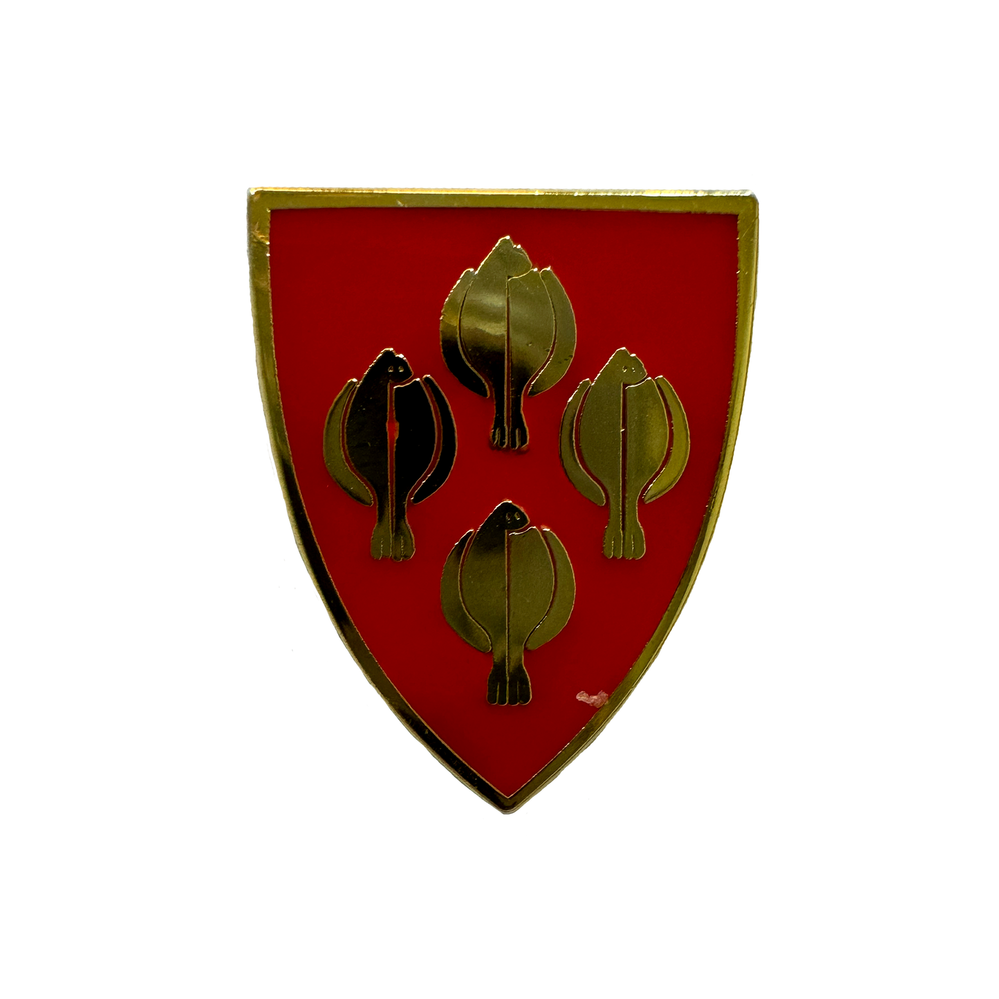 Red Shield Crest Pin