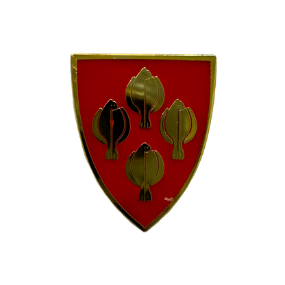 Red Shield Crest Pin