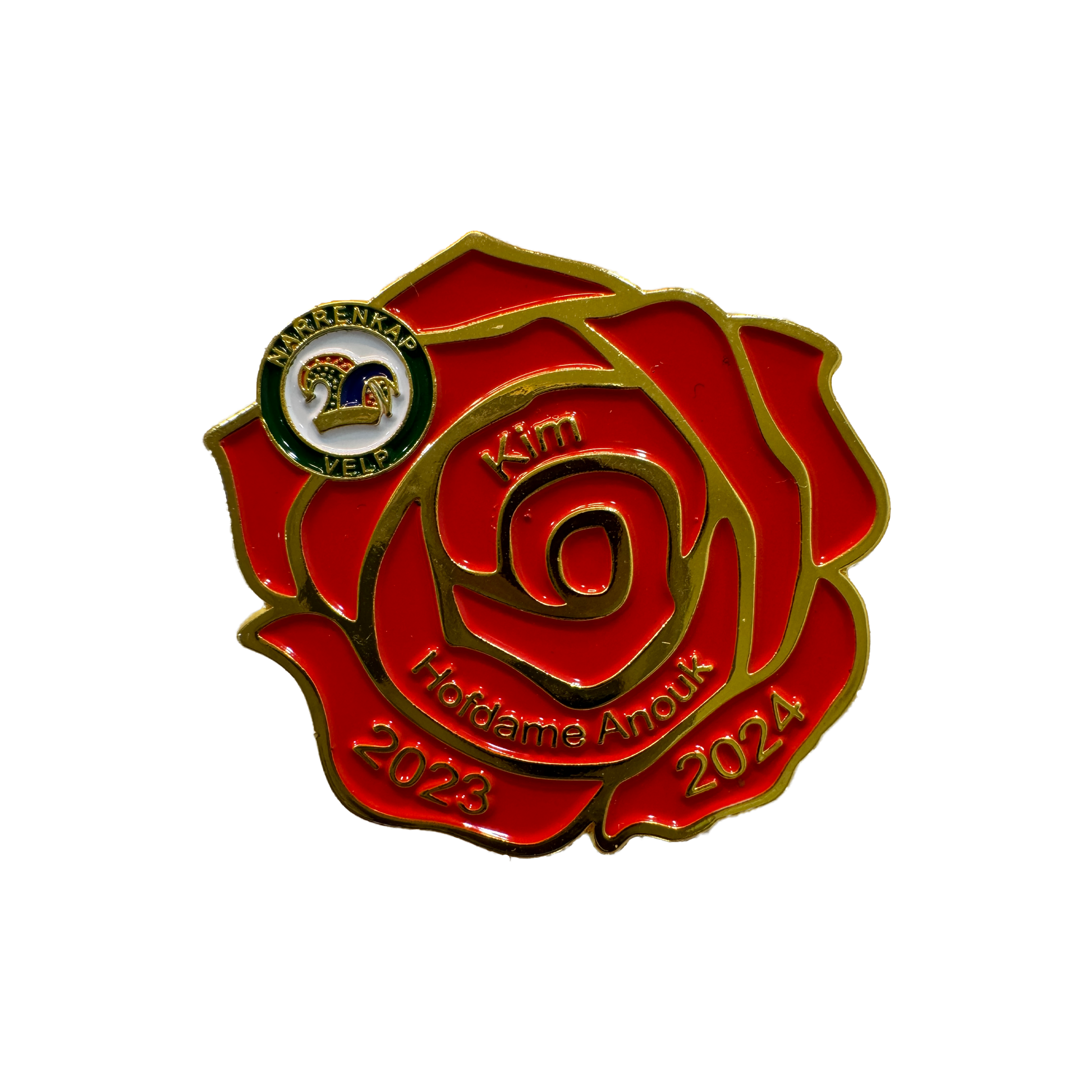 Red rose memorial enamel pin