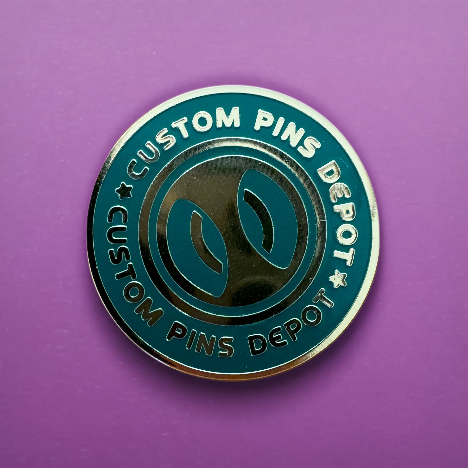 Teal Custom Pins Depot Logo Pin