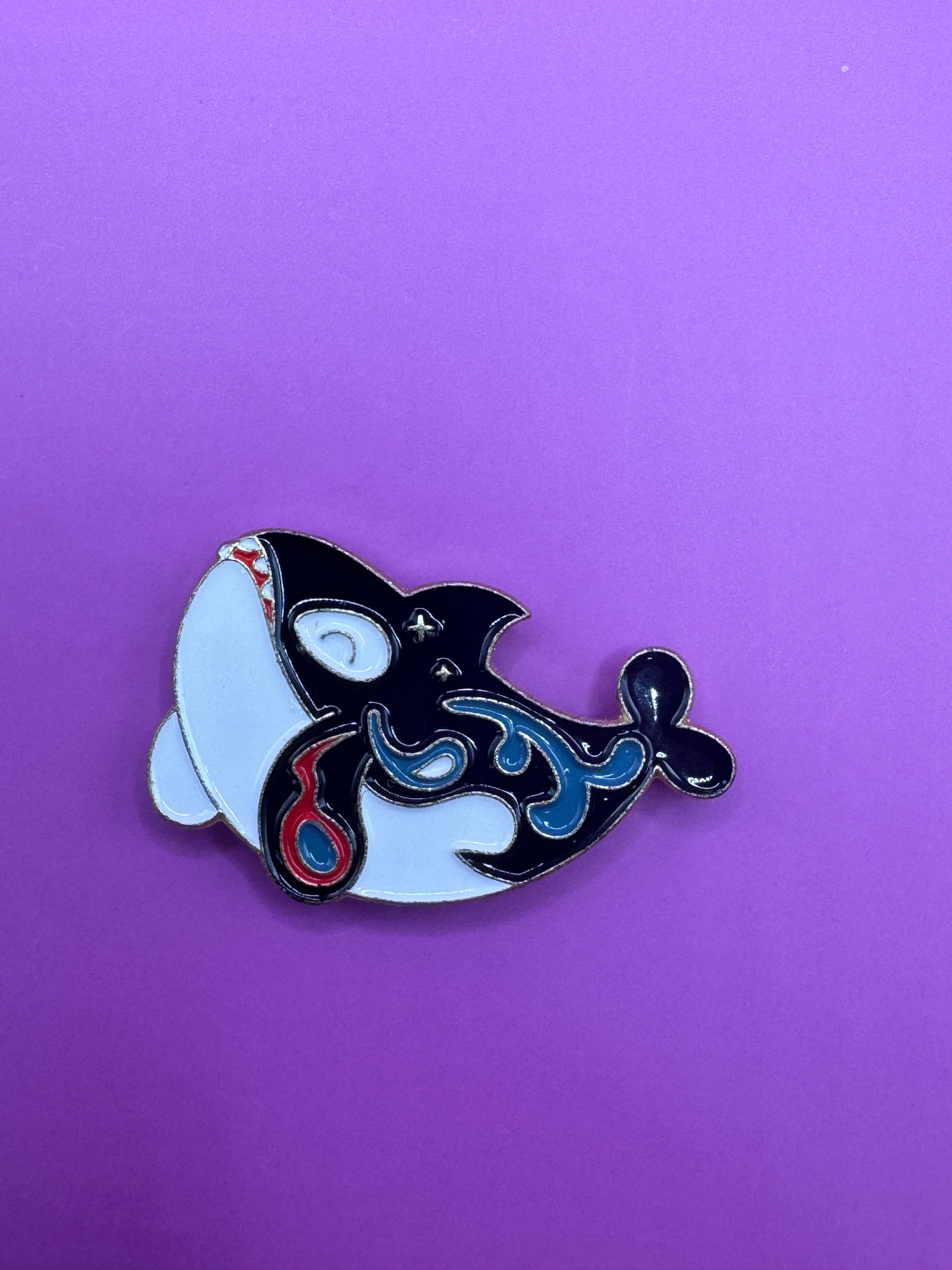 Whale Illustration Enamel Pin